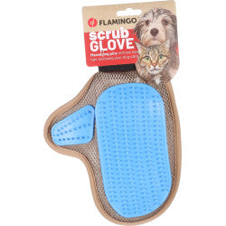 FLAMINGO Gant de Brossage Rongeur Hatna/Mandy Taupe/Bleu 25x18cm