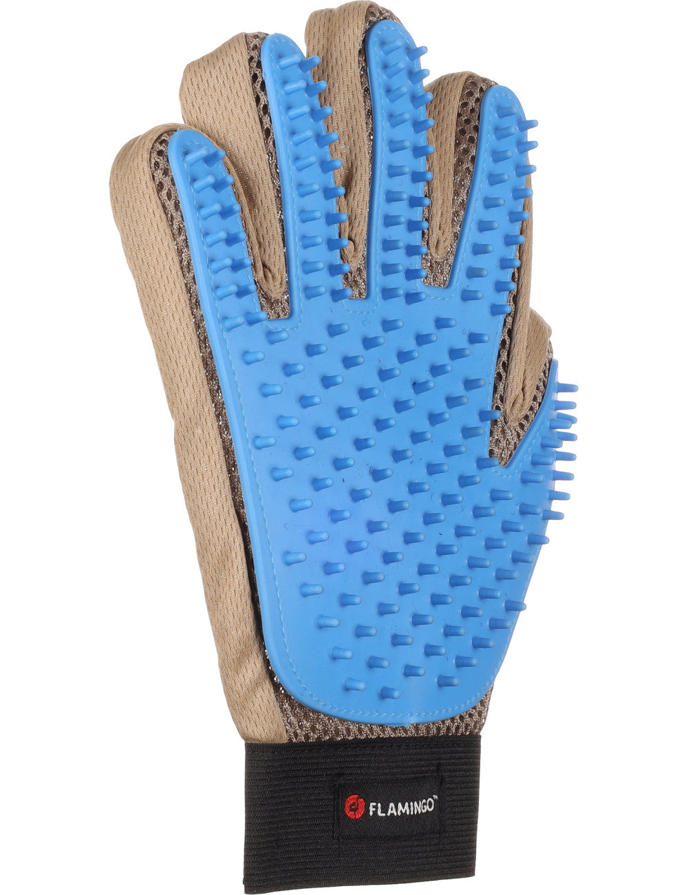 FLAMINGO Gant de Brossage Rongeur Hatna/Mandy Taupe/Bleu 25x18cm