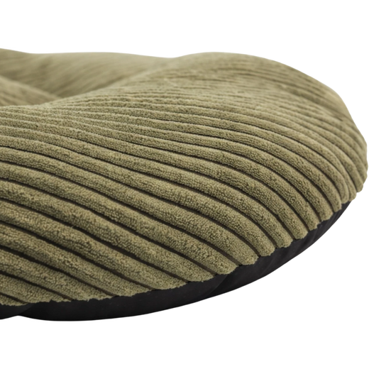 Coussin ovale antidérapant velours côtelé kaki 110x70x80cm