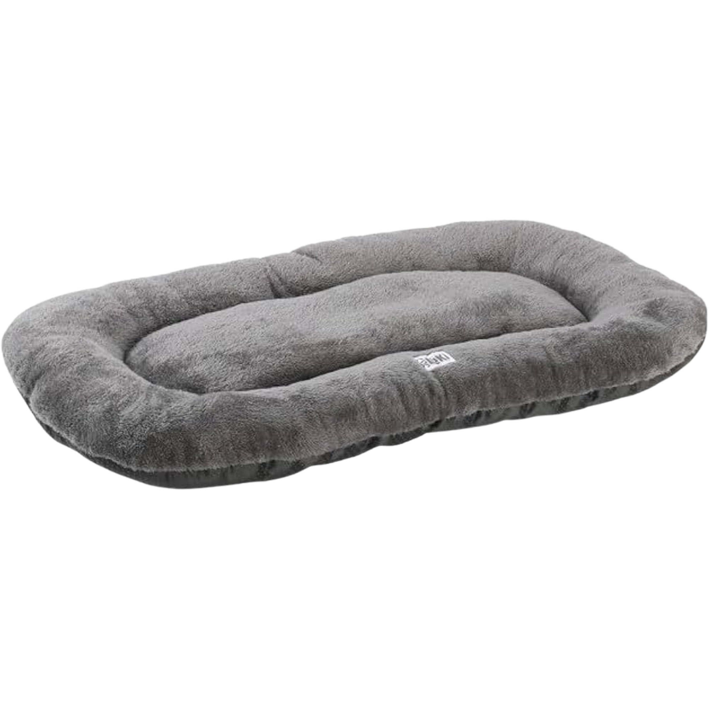Coussin ovale antiderapant velours cotele gris 110x70x80cm