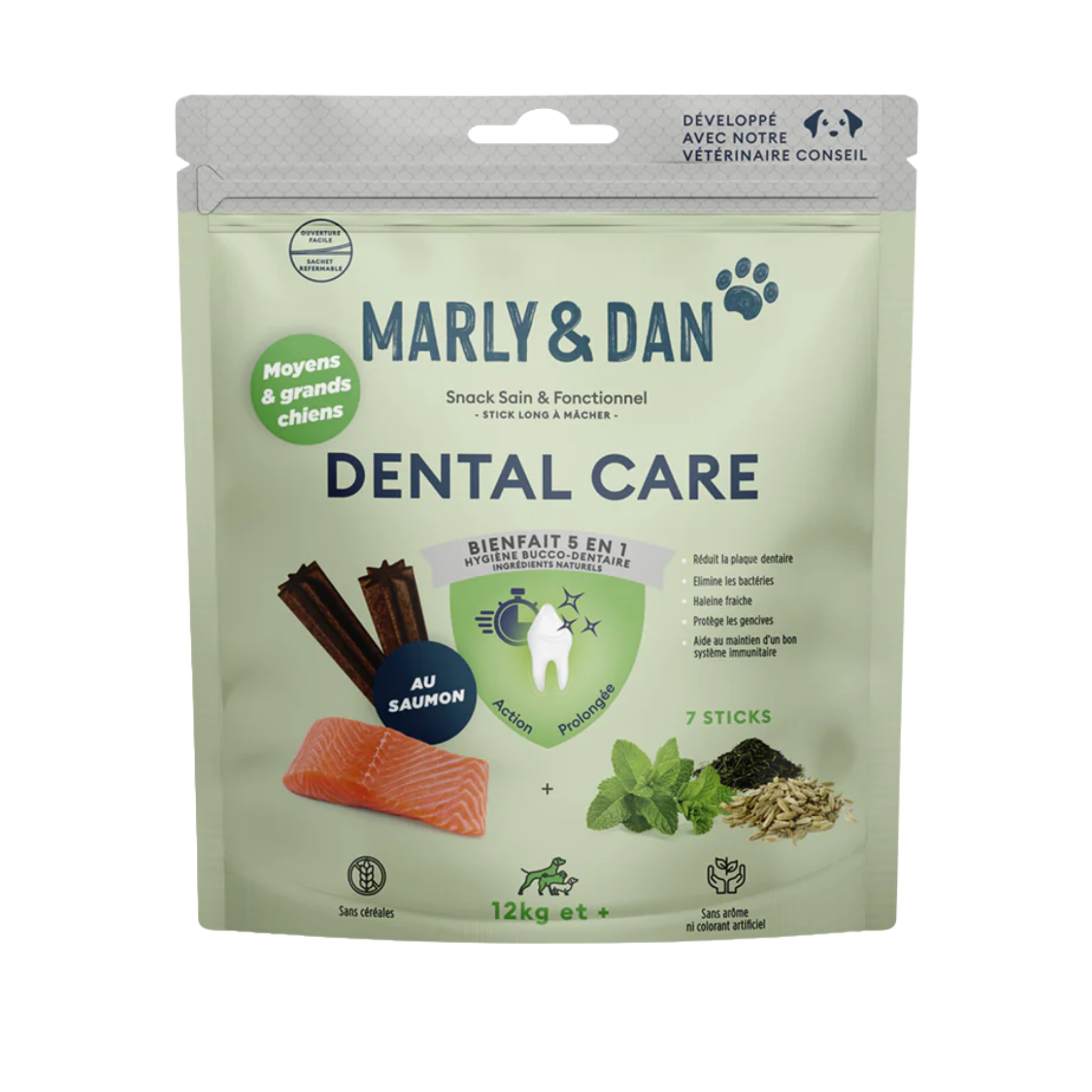Marly & Dan - Stick dentaire saumon menthe M/L