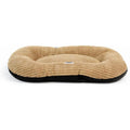 Coussin ovale antiderapant velours cotele sable 80x60x6cm