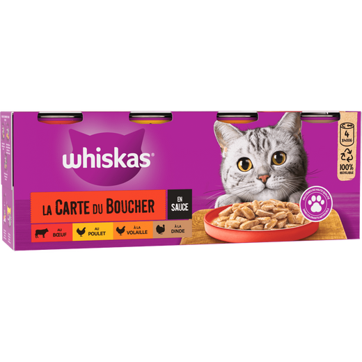 WHISKAS La Carte du Boucher en Sauce 4x400g