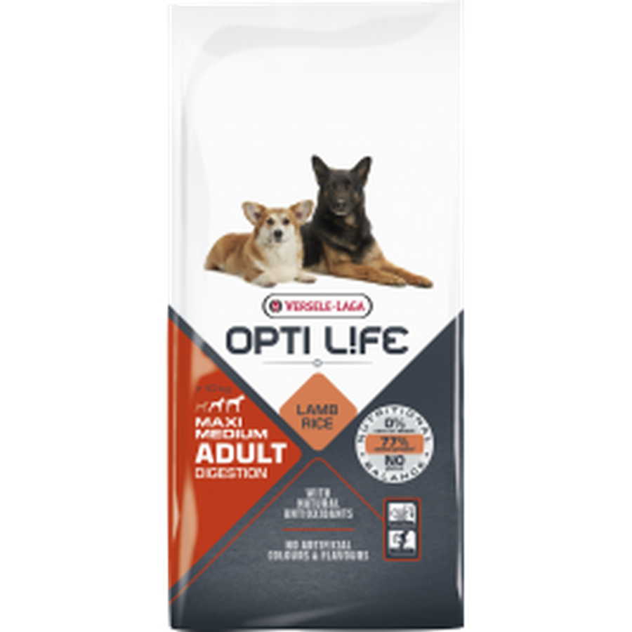 Opti Life Adult Digestion Medium & Maxi Agneau et Saumon 12,5kg