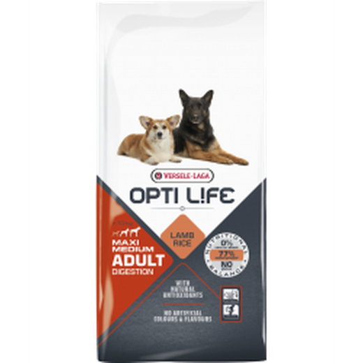 Opti Life Adult Digestion Medium & Maxi Agneau et Saumon 12,5kg