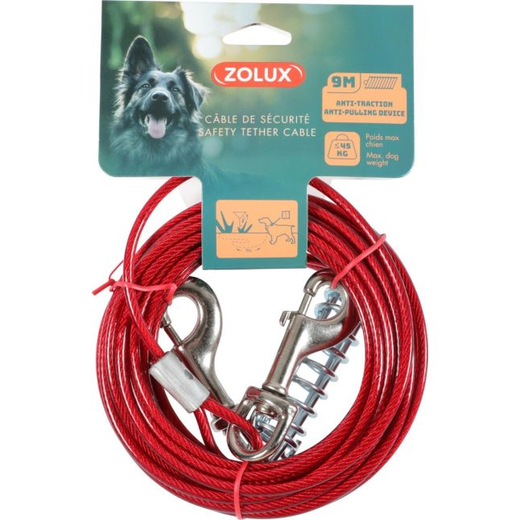 ZOLUX Câble de sécurité 9m avec ressort anti-choc pour chien