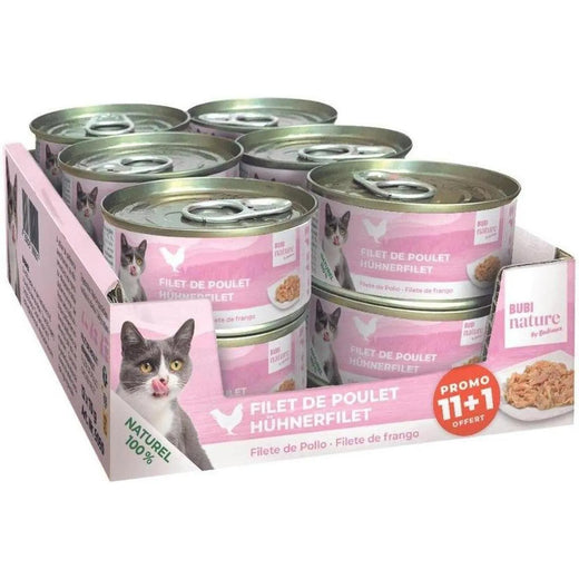 Pack BUBI NATURE Filet de Poulet 70g Chat – 11+1 Offert
