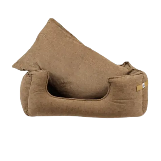 Panier rectangulaire antidérapant velours côtelé sable 50x40x16cm