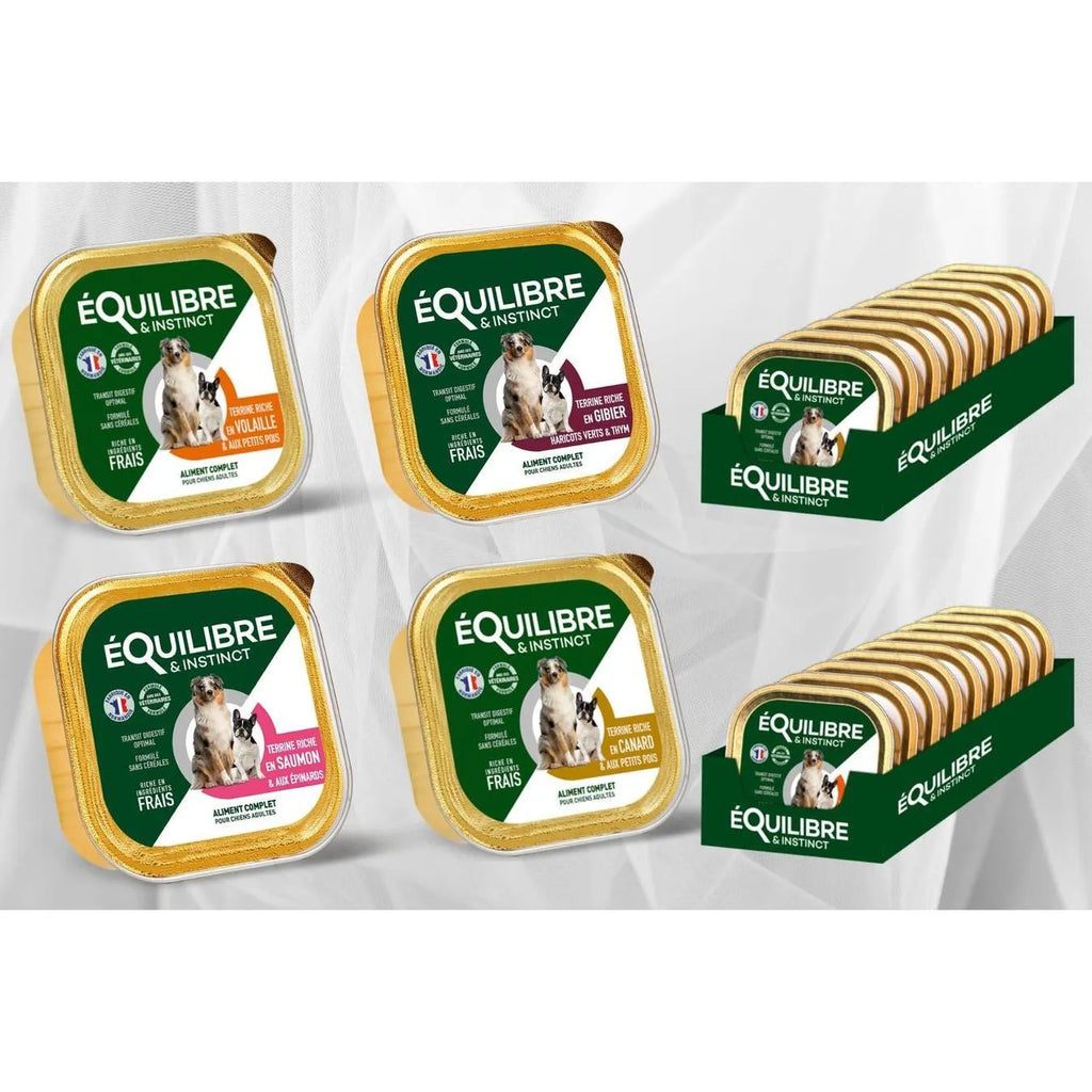 EQUILIBRE & INSTINCT Terrine pour chien adulte riche en gibier & haricots verts 300g