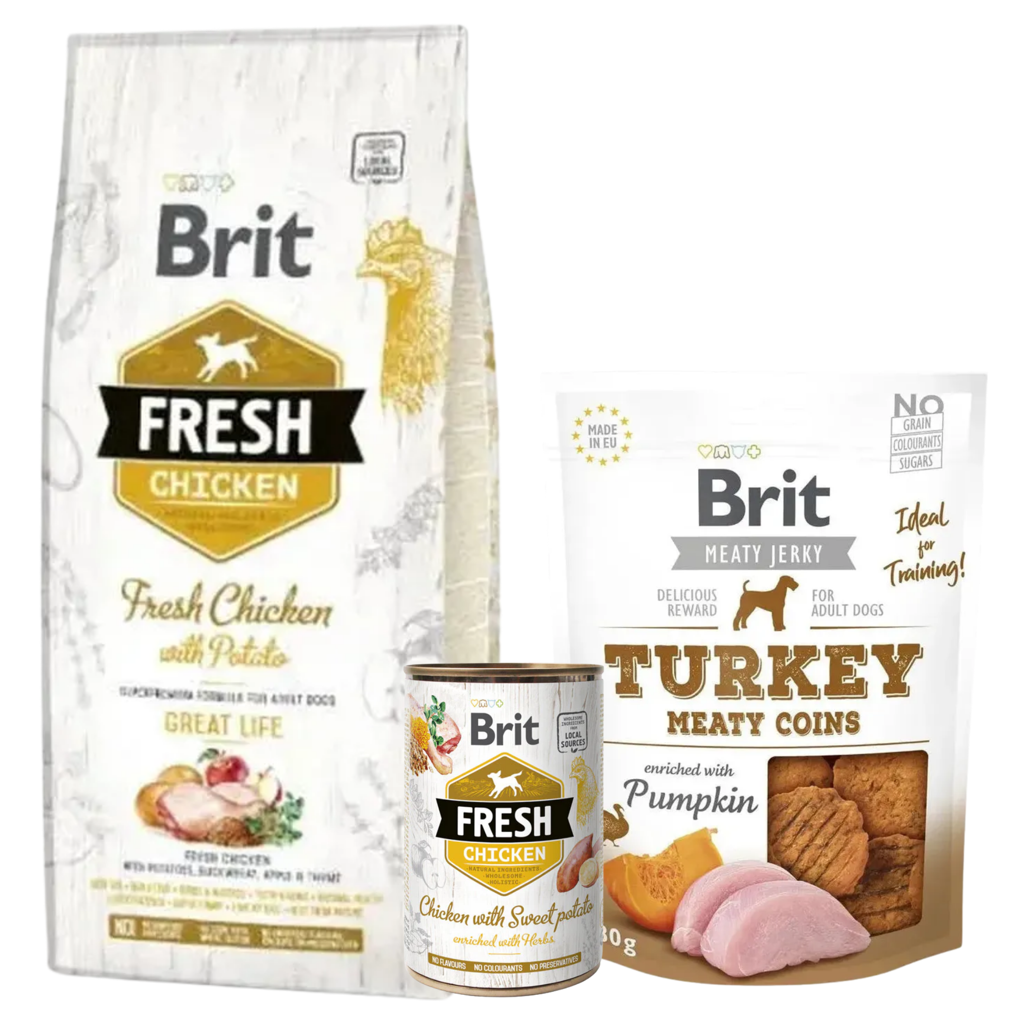 Malin Bundle Brit Care Chien Adulte au Poulet – Pack Croquettes + boite et friandises