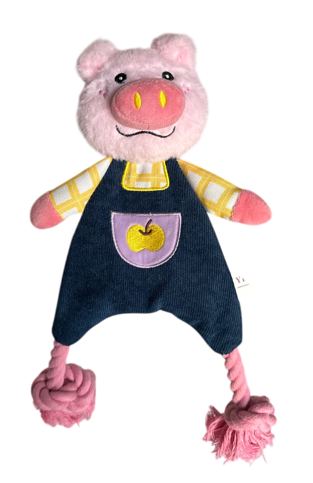Jouet corde et peluche forme cochon 36cm