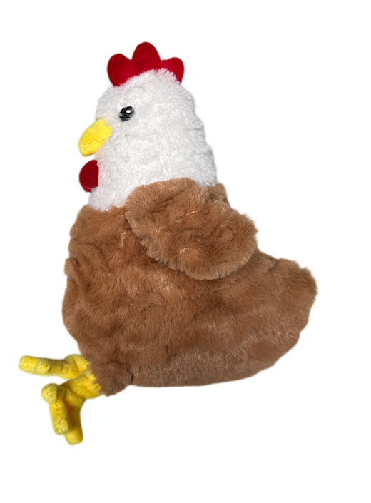 Jouet peluche forme coq marron tête blanche 20cm