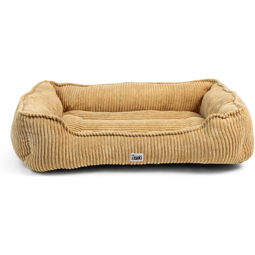 Panier rectangulaire antidérapant velours côtelé vieux sable 65x45x20cm