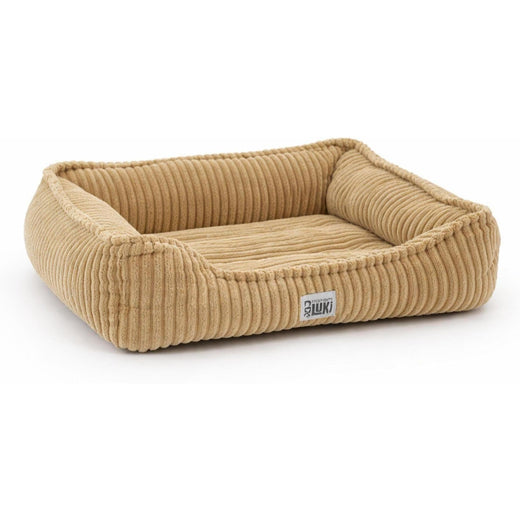 Panier rectangulaire antidérapant velours côtelé sable 80x60x25cm