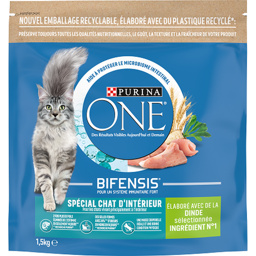PURINA ONE Chat d'Intérieur Dinde & Céréales 1,5 kg – Croquettes