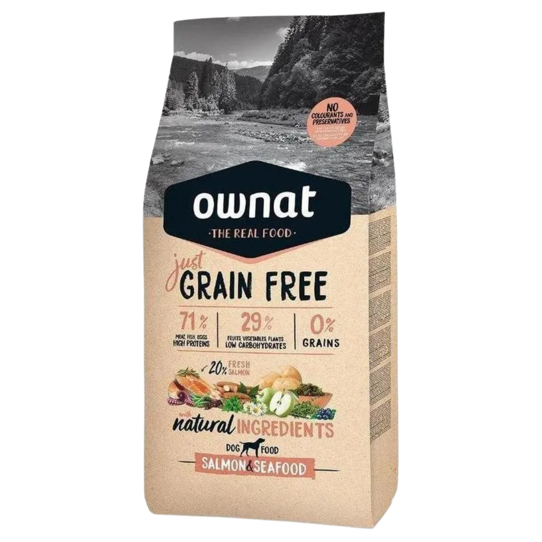 Ownat just grain free saumon et crustacés 12KG