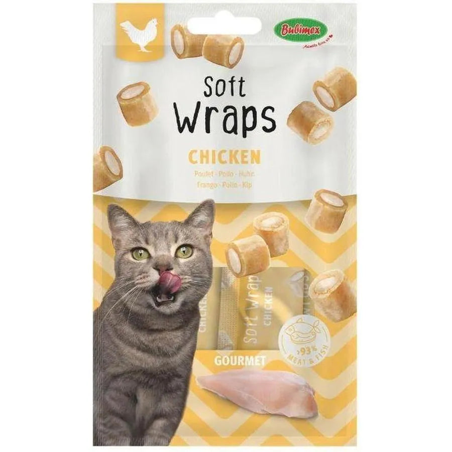 BUBI NATURE Soft Wraps Chat Poulet 3x10 g – Friandises Tendres Sans Céréales