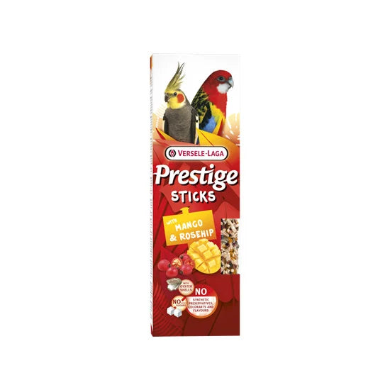 VERSELE LAGA Prestige Sticks Grandes Perruches Mangue & Églantier 2x140g