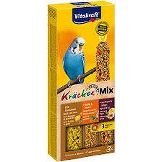 VITAKRAFT Kräcker Trio-Mix Perruches Œuf Abricot Miel 3x80g