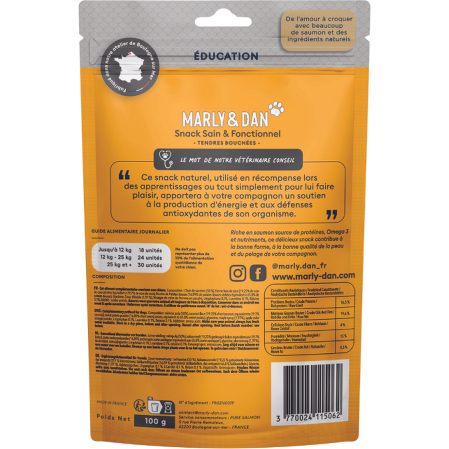 Tendres Bouchées Éducation – Saumon Sans Céréales (100 g)