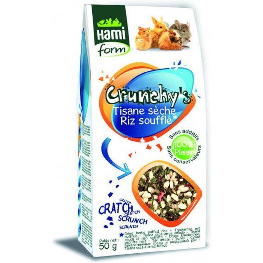 Crunchy's Tisane Sèche et Riz Soufflé pour Tous Rongeurs 50g
