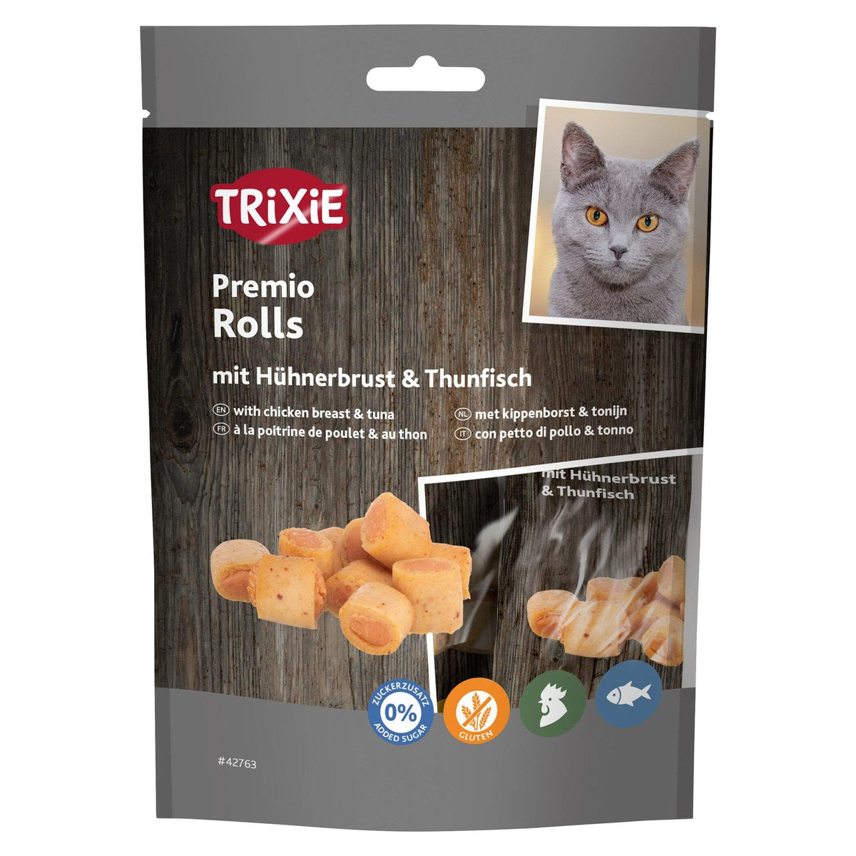 TRIXIE Premio Rolls Poitrine de Poulet et Thon Friandises pour Chat 50g