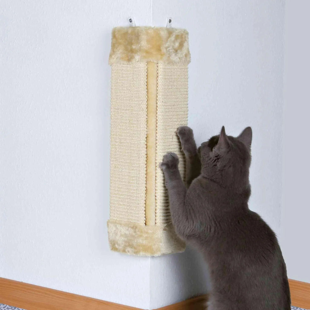 TRIXIE Griffoir pour coins tapis sisal/peluche/catnip 23 x 49 cm naturel/beige