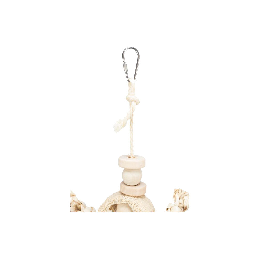 FLAMINGO Jouet Naturel Feuille Bananier Bois Luffa TRX58997 42 cm pour Oiseaux
