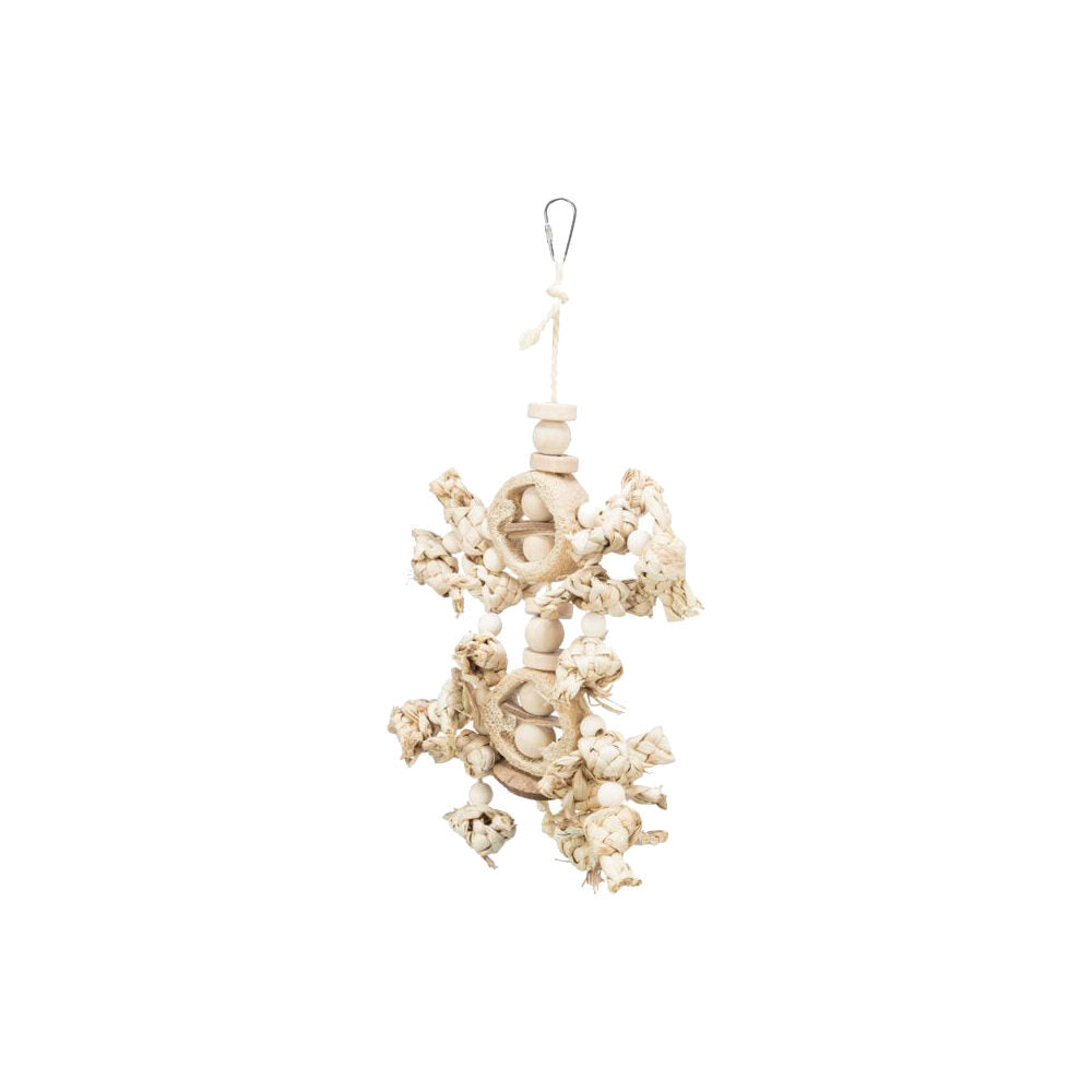 TRIXIE Jouet Naturel Feuille de Bananier Bois Luffa 42 cm pour Oiseaux