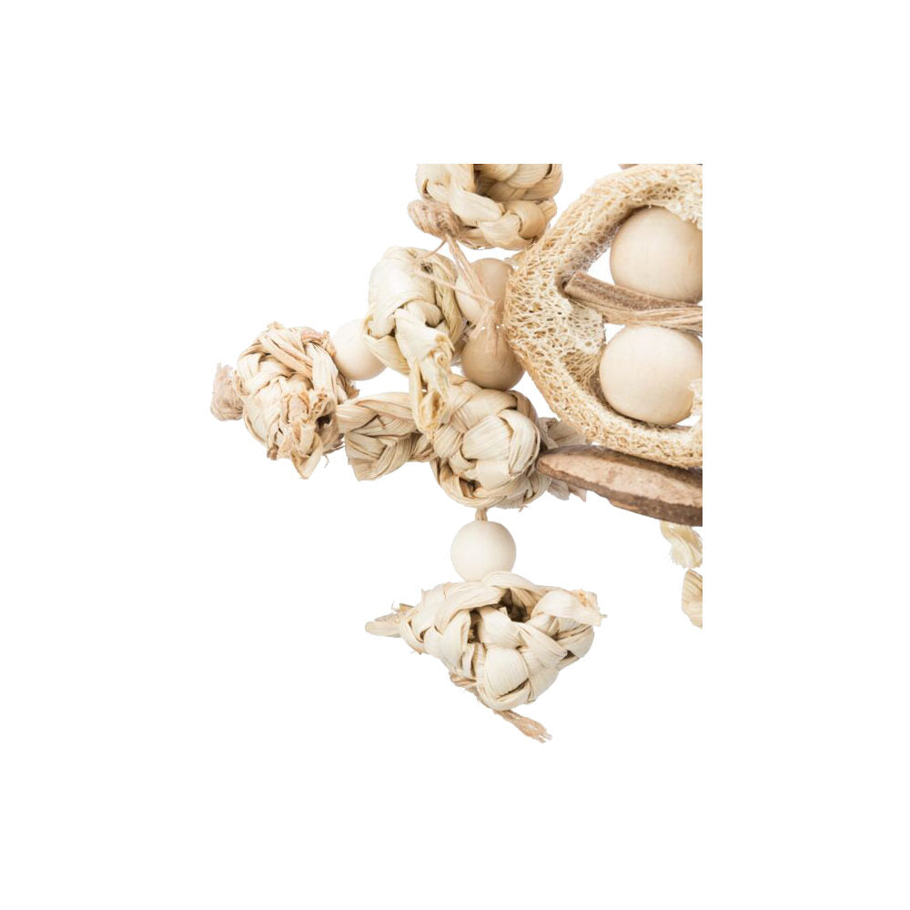 FLAMINGO Jouet Naturel Feuille Bananier Bois Luffa TRX58997 42 cm pour Oiseaux