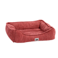 Panier rectangulaire antidérapant velours côtelé vieux rose 50x40x16cm
