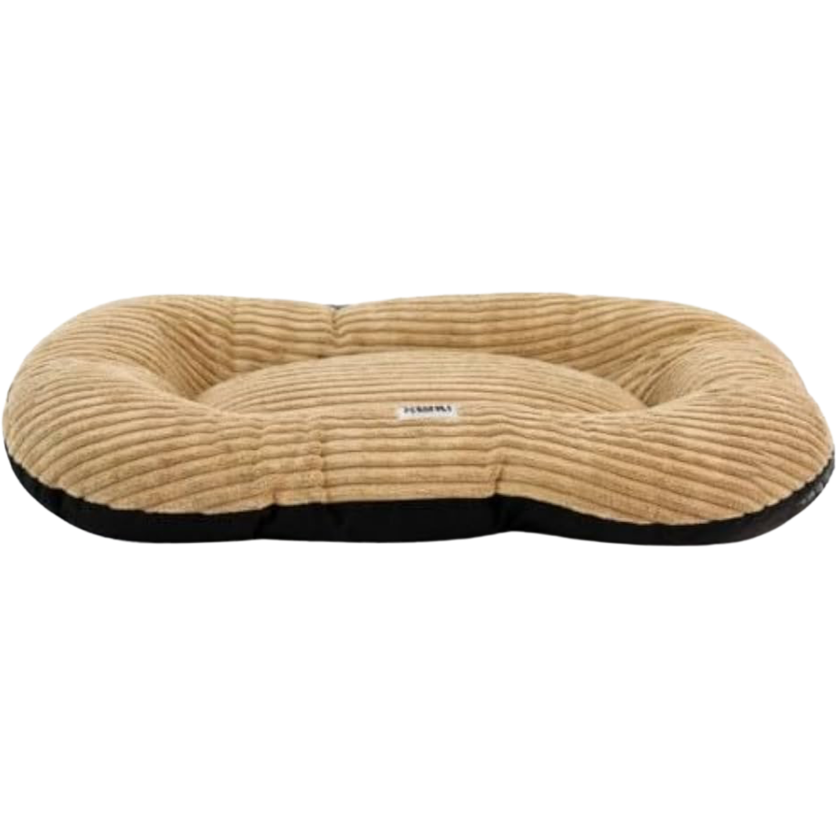 Coussin ovale antiderapant velours cotele sable 110x70x80cm