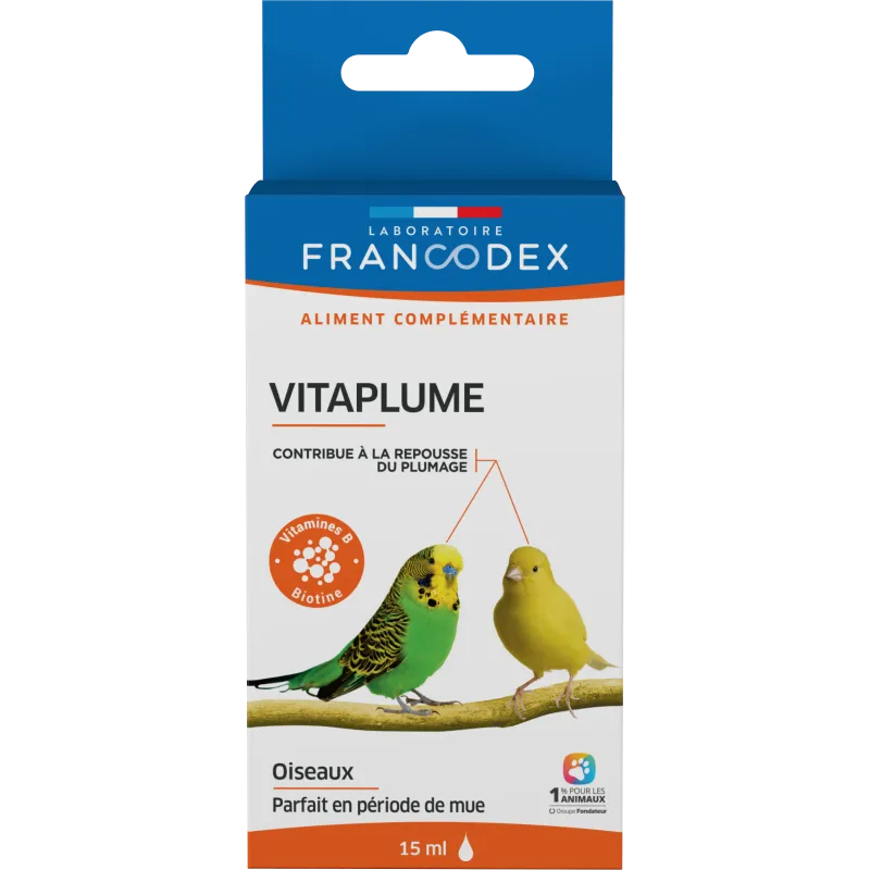 FRANCODEX Vitaplume Complément Plumage Oiseaux 6x15ml