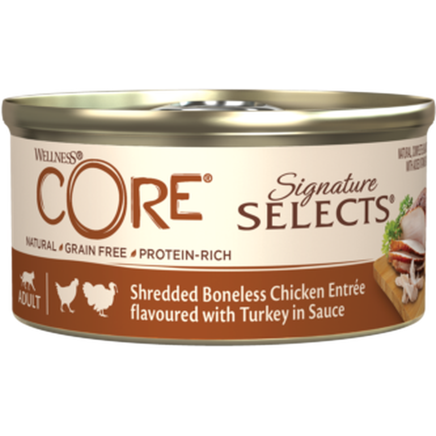 WELLNESS CORE Signature Selects Nourriture humide pour chat Poulet Dinde 79g
