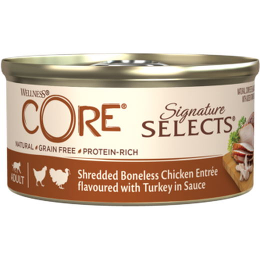 WELLNESS CORE Signature Selects Nourriture humide pour chat Poulet Dinde 79g