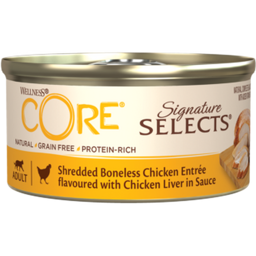 WELLNESS CORE Chat Signature Selects Nourriture humide Poulet Foie de poulet 79g