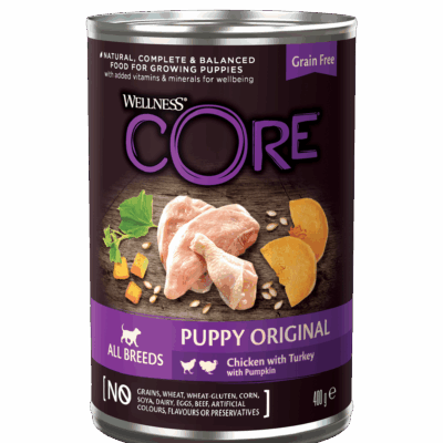 WELLNESS CORE Puppy Original Poulet et Dinde avec du Potiron 400g