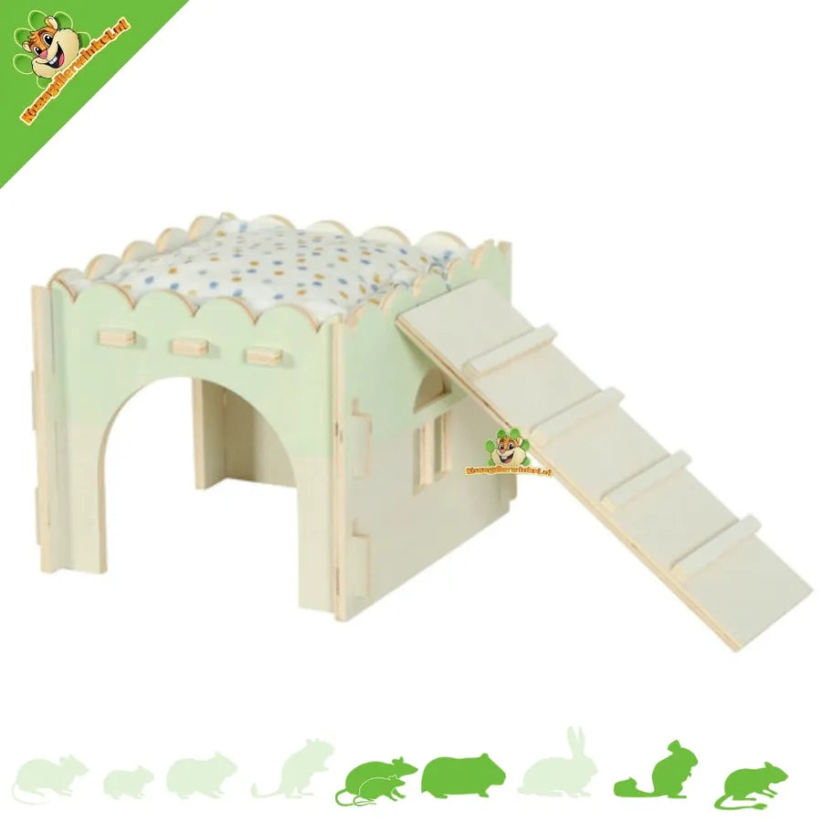 ZOLUX Maison en bois Cosy+ L pour octodon et cochon d'Inde Bleu 21x41x16 cm