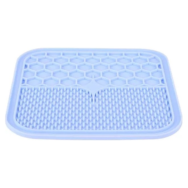 ZOLUX Tapis à Lécher en Silicone avec Ventouses pour Chien M 21x21cm Bleu